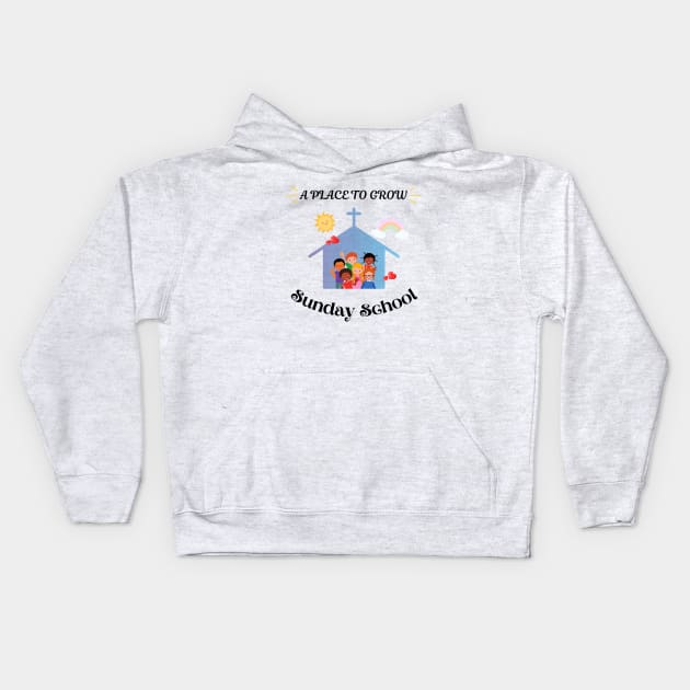 A place to grow Sunday school Kids Hoodie by Rubi16